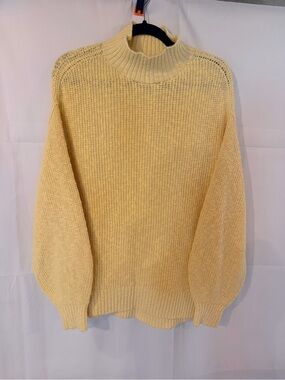 aerie Soft Pale Yellow Cowl Sweater